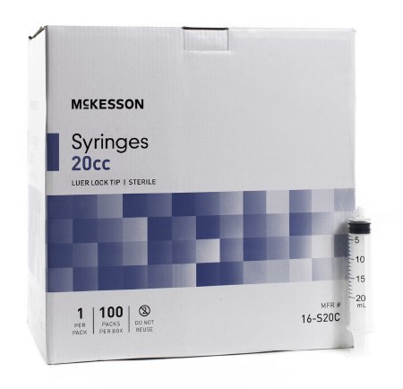 McKesson Luer Lock Syringe w/o Safety 20mL - 16-S20C - Medsitis
