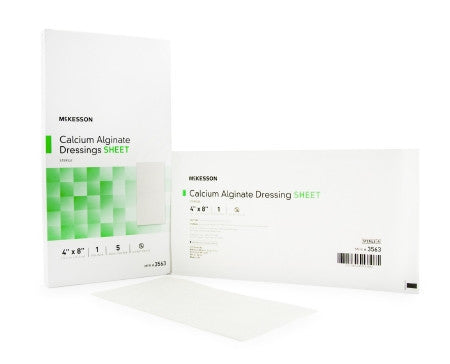 McKesson Calcium Alginate Sterile Sheet Dressing 4" x 8" - 3563 - Medsitis