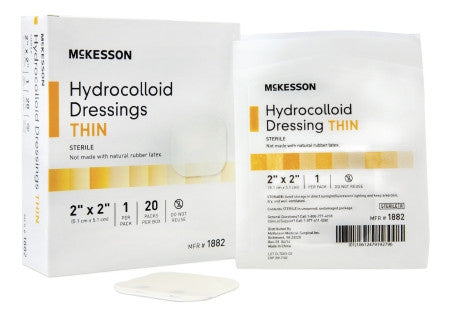 McKesson Hydrocolloid Thin Dressing Sterile 2" x 2" - 1882 - Medsitis