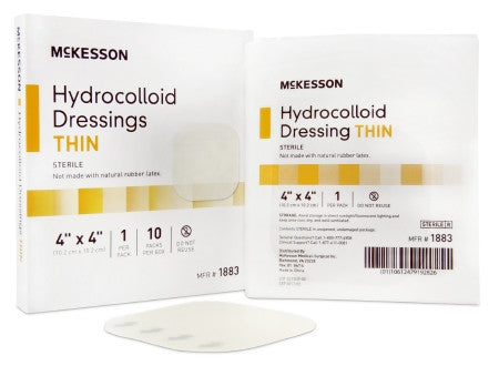 McKesson Hydrocolloid Thin Dressing Sterile 4" x 4" - 1883 - Medsitis