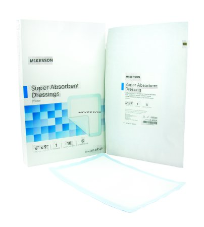 McKesson Sterile Super Absorbent Dressings 6" x 9" - 61-89569 - Medsitis