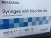 McKesson Syringe w/ Detachable Hypodermic Needle w/o Safety 3mL 25G x 1" - 16-SN3C251 - Medsitis