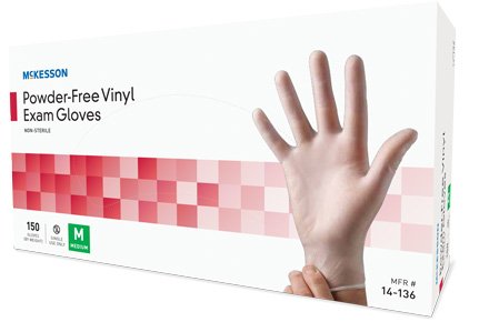 McKesson Vinyl Exam Gloves PF Large - 14-138 - Medsitis