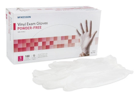 McKesson PF Vinyl Exam Gloves Small - 14-114 - Medsitis