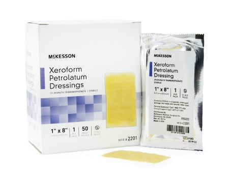 McKesson Xeroform Petrolatum Dressing Gauze Bismuth Tribromophenate 1" x 8" - 2201 - Medsitis
