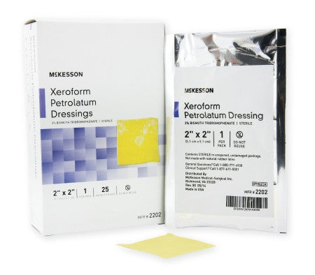 McKesson Xeroform Petrolatum Dressing Gauze Bismuth Tribromophenate 2" x 2" - 2202 - Medsitis