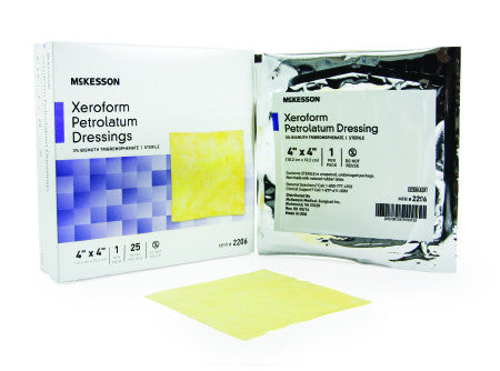 McKesson Xeroform Petrolatum Dressing Gauze Bismuth Tribromophenate 4" x 4" - 2206 - Medsitis