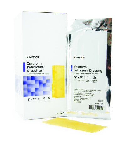 McKesson Xeroform Petrolatum Dressing Gauze Bismuth Tribromophenate 5" x 9" - 2207 - Medsitis
