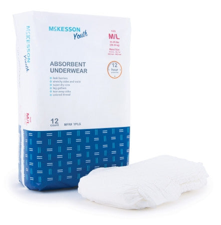 McKesson Youth Disposable Underwear 12 hr. Protection - YP – Medsitis