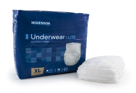 McKesson Disposable Light Absorbency Adult Pull-On Protective Underwear X-Large (58" - 68") - UWEXL - Medsitis