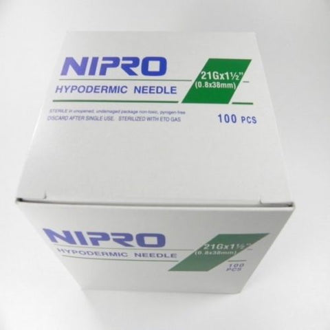 Nipro Flomax Hypodermic Needles 21G x 1-1/2" - AH+2138 - Medsitis