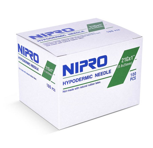 Nipro Flomax Hypodermic Needles 21G x 1" - AH+2125 - Medsitis