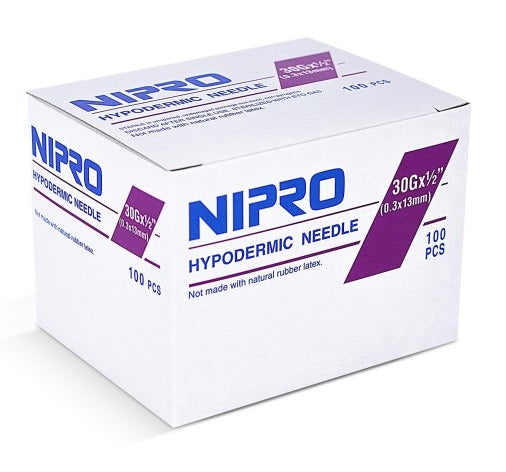 Nipro Flomax Hypodermic Needles 30G x 1/2" - AH+3013 - Medsitis