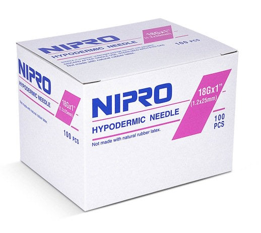 Nipro Hypodermic Needles 18G x 1" - AH+1825 - Medsitis