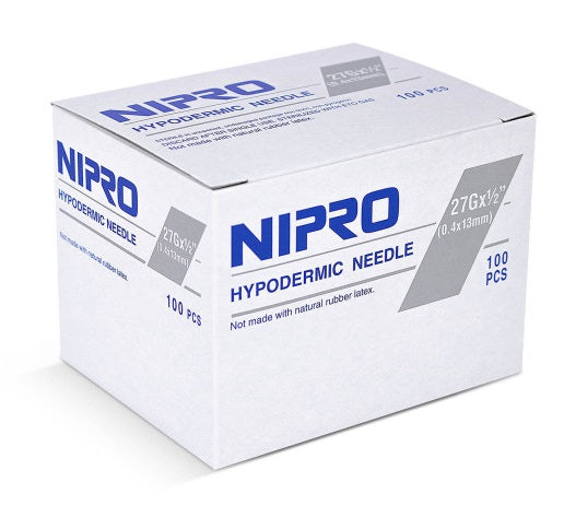 Nipro Hypodermic Needles 27G x 1/2" - AH+2713 - Medsitis