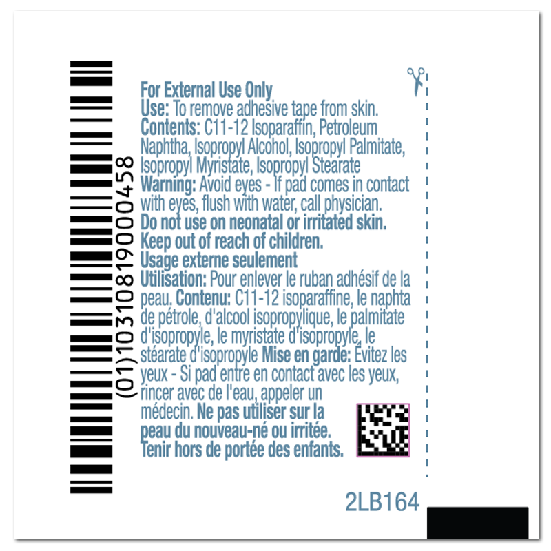 PDI® Adhesive Tape Remover Pad 1-1/4" x 2-5/8" - B16400 - Medsitis