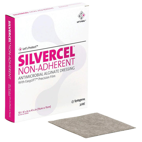 Silvercelª  Sterile Alginate Dressing Non-Adhesive w/o Border 4-1/4" x 4-1/4" - 800404