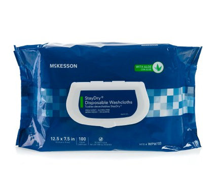 StayDry® Scented Disposable Washcloths with Aloe - 7.5" x 12.5" - WPW - Medsitis