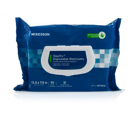 StayDry® Scented Disposable Washcloths with Aloe - 7.5" x 12.5" - WPW - Medsitis