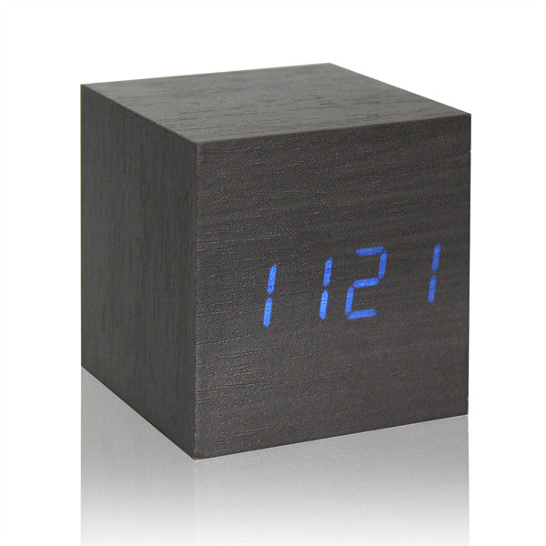 Wooden Retro Digital LED Alarm Clock w/ Thermometer & Voice Control - Medsitis